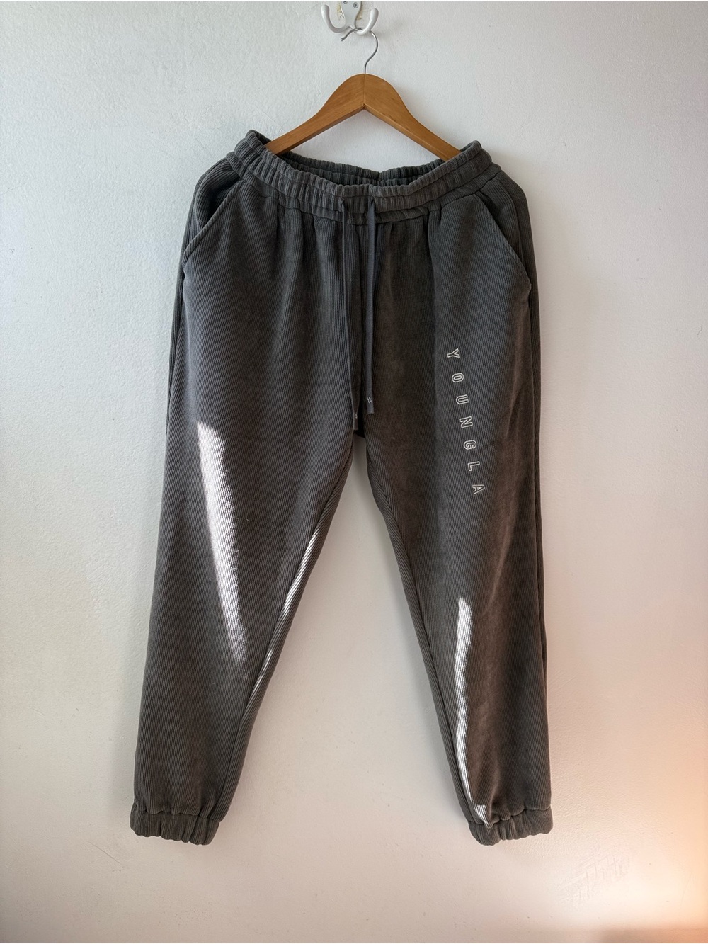 YoungLA gray corduroy sweatpants/joggers